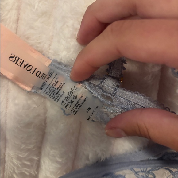 Free People Colette Underwire Bra 34B Blue and Pink - Picture 7 of 7